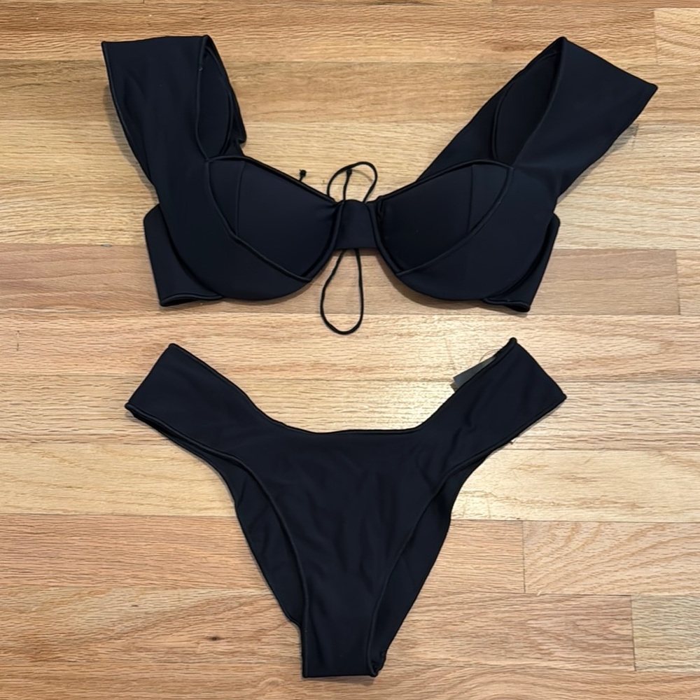 BNWT Oseree Black Women's Bikini Set Sz. L/S